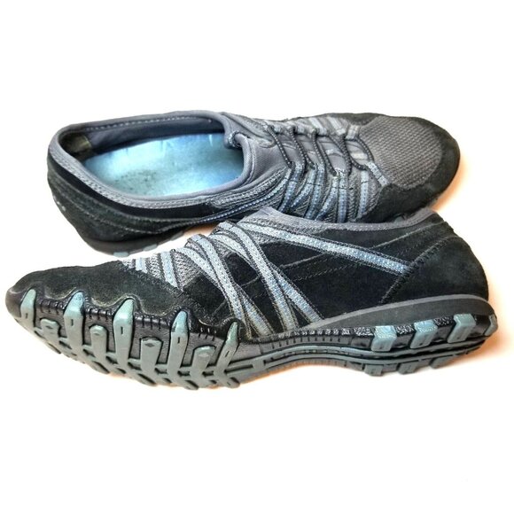 Skechers Shoes Womens Sz 7.5 Bikers Athletic Slip On Sneakers 22045 Black/Blue - Picture 13 of 14
